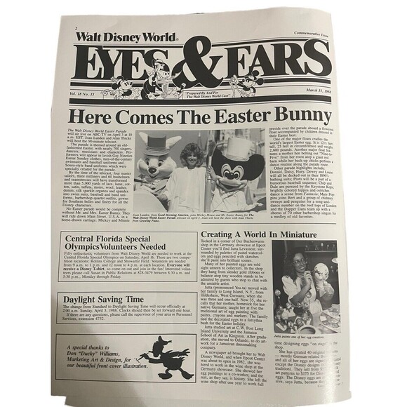 Disney Eyes & Ears 1987 Vol 17# 52/16 1988 Vol 18 #13/46 Mickey Mouse 60th Bday - Picture 11 of 16
